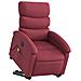Poltrona Alzapersona Massaggiante Elettrica Rosso Vino Tessuto - Foto miniatura 3