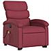 Poltrona Alzapersona Massaggiante Elettrica Rosso Vino Tessuto - Foto miniatura 4