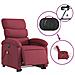 Poltrona Alzapersona Massaggiante Elettrica Rosso Vino Tessuto - Foto miniatura 6