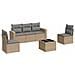Set Divano da Giardino 6 pz con Cuscini Beige in Polyrattan - Foto miniatura 1