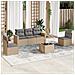 Set Divano da Giardino 6 pz con Cuscini Beige in Polyrattan - Foto miniatura 2