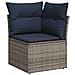 Set Divano da Giardino 9 pz con Cuscini Grigio in Polyrattan - Foto miniatura 4