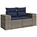 Set Divano da Giardino 9 pz con Cuscini Grigio in Polyrattan - Foto miniatura 5
