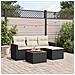 Set Divani da Giardino 5 pz con Cuscini in Polyrattan Nero - Foto miniatura 2