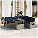 Set Divani da Giardino con Cuscini 7pz Nero Polyrattan Acacia - Foto miniatura 2