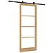 Porta Scorrevole  con Set Hardware 'ORKDAL'Legno Massello e Vetro, Porta Interna  con Vetro 'ORKDAL'93x232x4 cm Legno Massello di Pino - Foto miniatura 1