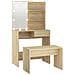 Set Tavolo da Toeletta con LED Rovere Sonoma Legno Multistrato - Foto miniatura 1