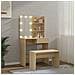 Set Tavolo da Toeletta con LED Rovere Sonoma Legno Multistrato - Foto miniatura 3