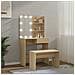 Set Tavolo da Toeletta con LED Rovere Sonoma Legno Multistrato - Foto miniatura 4