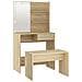 Set Tavolo da Toeletta con LED Rovere Sonoma Legno Multistrato - Foto miniatura 6