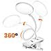 Lampada Da Scrivania Led Flessibile A 360° Senza Fili Con Morsetto Di Fissaggio, Bianco - Foto miniatura 4
