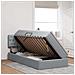 Letto con contenitore e LED Grigio chiaro 100 x 200 cm Tessuto - Foto miniatura 4