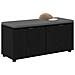 Panca per ingresso con cuscino Rovere Nero 100 x 38 x 46 cm - Foto miniatura 3