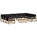 Set di divani da esterno con cuscino 10 pcs Bianco e Nero - Foto miniatura 1