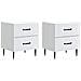 Armadio da Notte con cassetto 2 pcs Bianco 43 x 34,5 x 47,5 cm - Foto miniatura 1