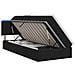 Letto con contenitore LED e materasso Nero 90 x 190 cm Tessuto - Foto miniatura 1