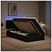 Letto con contenitore LED e materasso Nero 90 x 190 cm Tessuto - Foto miniatura 4