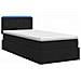 Letto con contenitore LED e materasso Nero 90 x 190 cm Tessuto - Foto miniatura 9