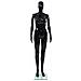 Manichino Donna Figura Intera Base In Vetro 175 Cm Nero Lucido - Foto miniatura 3