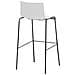 Sgabello Bar Hoover in Polipropilene I Sgabello Alto Design 4 Gambe in Metallo | Sedia Sgabello Impilabile con Schienale I Sgabello Bancone H 76 CM Bianco Base Nero - Foto miniatura 4