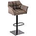 Sgabello Alto Bar Damaso I Sgabello Design Cucina Trapuntato in Tessuto con Braccioli E Schienale Imbottiti l Sedia Sgabello Bar Pub con Poggiapiedi Marrone Terra Nero - Foto miniatura 1