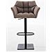 Sgabello Alto Bar Damaso I Sgabello Design Cucina Trapuntato in Tessuto con Braccioli E Schienale Imbottiti l Sedia Sgabello Bar Pub con Poggiapiedi Marrone Terra Nero - Foto miniatura 2