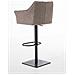 Sgabello Alto Bar Damaso I Sgabello Design Cucina Trapuntato in Tessuto con Braccioli E Schienale Imbottiti l Sedia Sgabello Bar Pub con Poggiapiedi Marrone Terra Nero - Foto miniatura 4