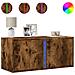 Mobile TV a Parete con Luci LED Rovere Fumo 80x31x35 cm - Foto miniatura 1