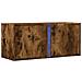 Mobile TV a Parete con Luci LED Rovere Fumo 80x31x35 cm - Foto miniatura 8
