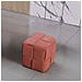 Pouf Den Quadrato Effetto Intrecciato Colore Mattone - Foto miniatura 1