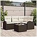 Set divano da giardino  4 pezzi con cuscini grigio polyrattan, Divano da giardino 2 posti  con spazio di stoccaggio e cuscini marrone polyrattan - Foto miniatura 2