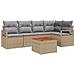 Set Divano da Giardino 6 Pezzi con Cuscini Beige Rattan Polietilene Acacia,  Divano da Giardino 2 Posti con Ripostiglio e Cuscini Beige Rattan Polietilene - Foto miniatura 1