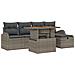 Set Divano da Giardino in 6 pezzi con Cuscini Grigio Polyrattan - Foto miniatura 1