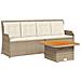 Set Divani da Giardino 3 pz con Cuscini in Polyrattan Beige - Foto miniatura 1
