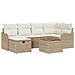 Set Divano da Giardino con cuscino 7 pcs Beige Poly Rattan - Foto miniatura 1