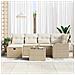 Set Divano da Giardino con cuscino 7 pcs Beige Poly Rattan - Foto miniatura 3