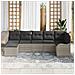 Set Divano da Giardino 7 pcs Grigio chiaro Poly Rattan - Foto miniatura 3