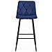 KODA SGABELLO Blu Navy Velluto Gambe Nere x3 - Foto miniatura 3