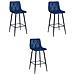 KODA SGABELLO Blu Navy Velluto Gambe Nere x3 - Foto miniatura 1