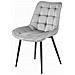 Sedia BERA - Velluto grigio argento moderno con gambe nere x2 - Foto miniatura 7