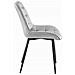 Sedia BERA - Velluto grigio argento moderno con gambe nere x2 - Foto miniatura 6