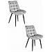 Sedia BERA - Velluto grigio argento moderno con gambe nere x2 - Foto miniatura 1