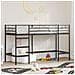 Struttura del letto loft per bambini Nero 74,5 x 190 cm Acciaio - Foto miniatura 2