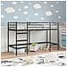 Struttura del letto loft per bambini Nero 74,5 x 190 cm Acciaio - Foto miniatura 3