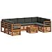 Set divani 10 pcs Naturale e Antracite Legno di Acacia Massello - Foto miniatura 1