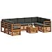 Set divani 10 pcs Naturale e Antracite Legno di Acacia Massello - Foto miniatura 3