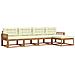Set di divani da esterno con cuscino 5 pcs Naturale e Crema - Foto miniatura 1