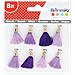  - set Di 8 pompon Tassels, Tessile, Viola, 12,5 x 1 x 12,5 cm - Foto miniatura 1