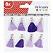  - set Di 8 pompon Tassels, Tessile, Viola, 12,5 x 1 x 12,5 cm - Foto miniatura 2