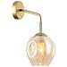 Applique Moderna Dorato, Miele 1 Luce Con Paralume Ambra, Attacco E27 - Foto miniatura 1